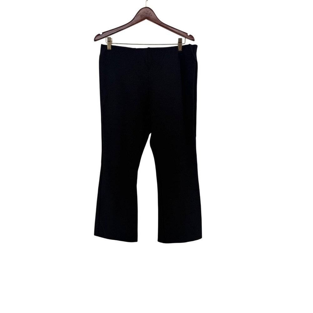 Ann Mashburn Black Ponte Knit Flare Leg Pull On Pants Womens Large 5714566‎